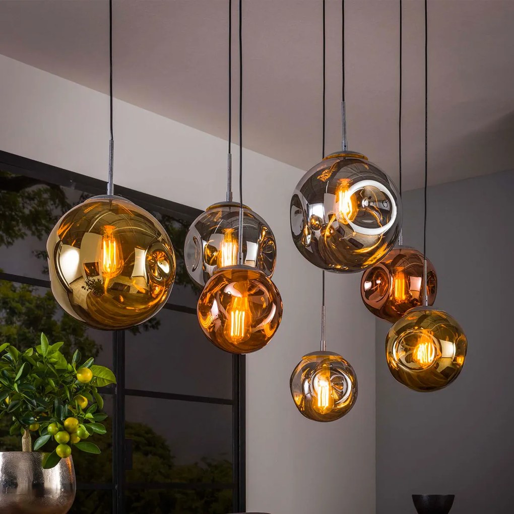 Hanglamp Met 7 Glazen Bollen