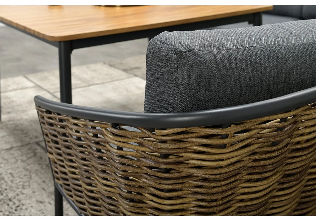 Garden Impressions San Vito lounge dining set 4-delig - donker grijs