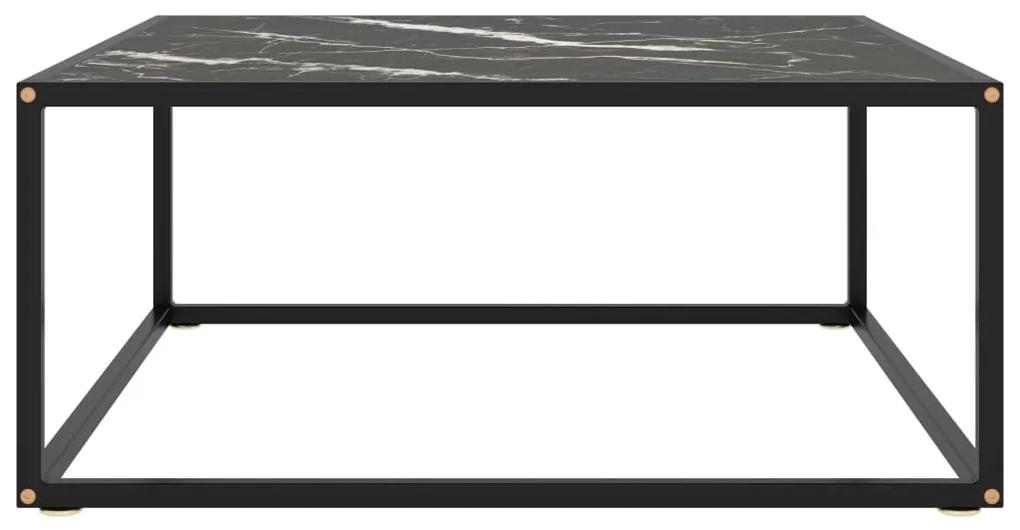 vidaXL Salontafel met zwart marmerglas 80x80x35 cm zwart