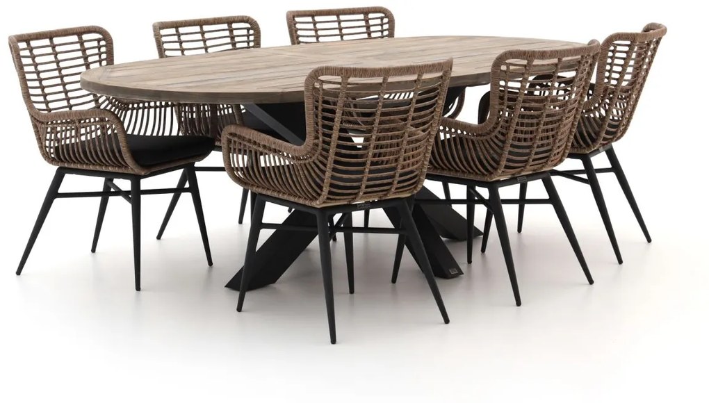 Intenso Asti/Rough-Y Ellips 240cm dining tuinset 7-delig