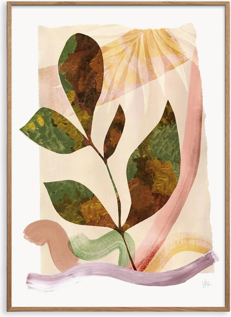 Ingelijste digitale print Autumn Leaf 1