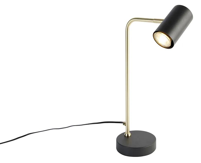Moderne tafellamp zwart met goud - Beata Modern GU10 Binnenverlichting Lamp