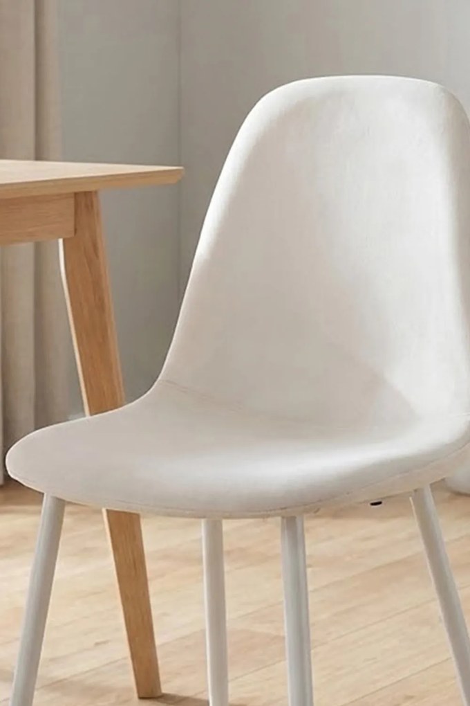 Stoel Teok White Fluweel