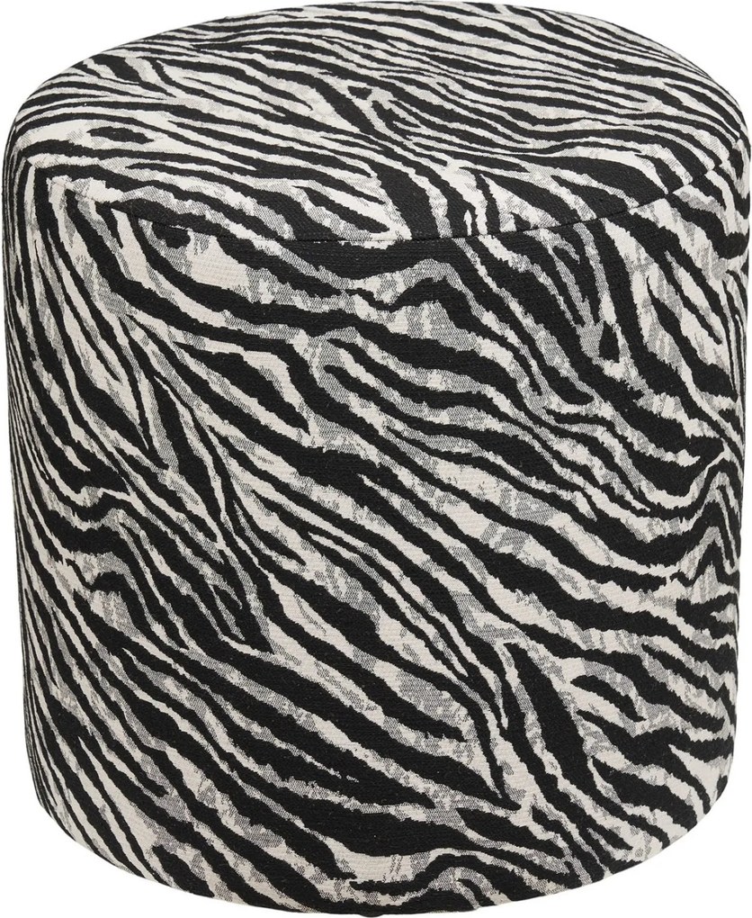 Kimberley Poef Jacquard - Black/White
