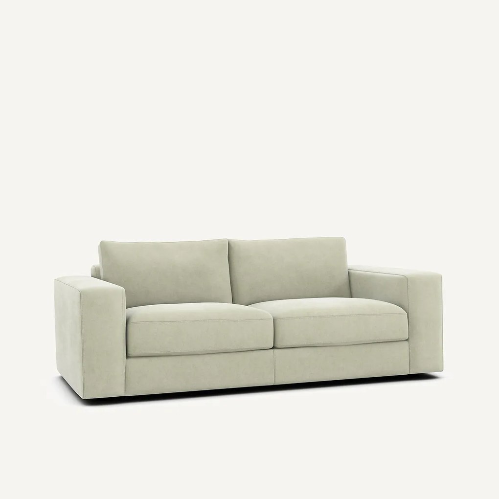 Compacte 3-zitsbank in stonewashed fluweel, SKANDER