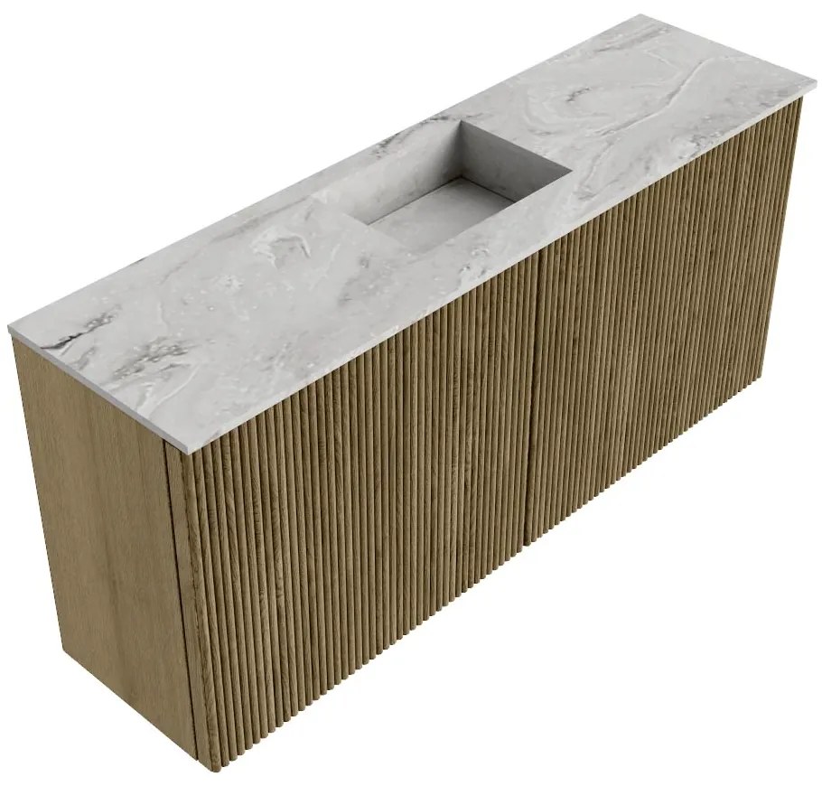 Mondiaz Joya DLux 90cm toiletmeubel dusk met wastafel faye midden zonder kraangat glace