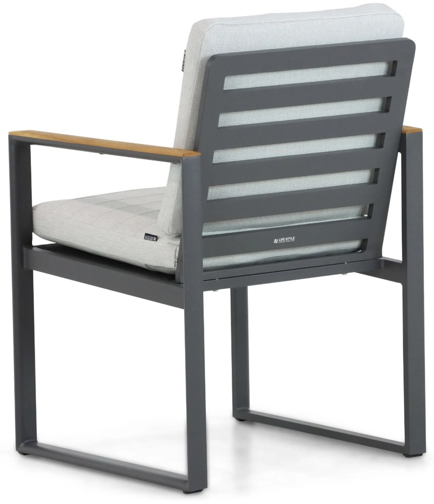 Tuinstoel Aluminium/Teak Grijs-antraciet Lifestyle Garden Furniture Faro