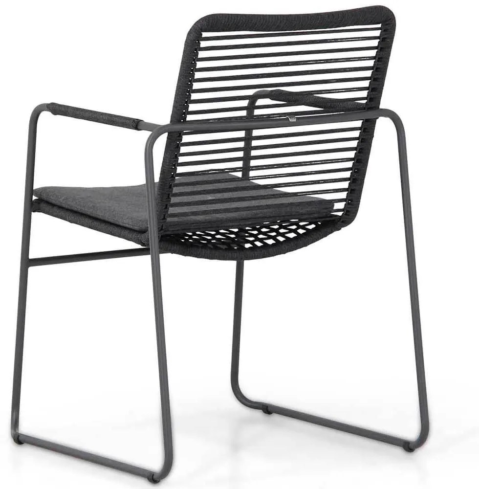 Tuinstoel stapelbaar Rope Grijs-antraciet Taste Elba   incl. Lifestyle Garden Furniture cushion (1 stuk)