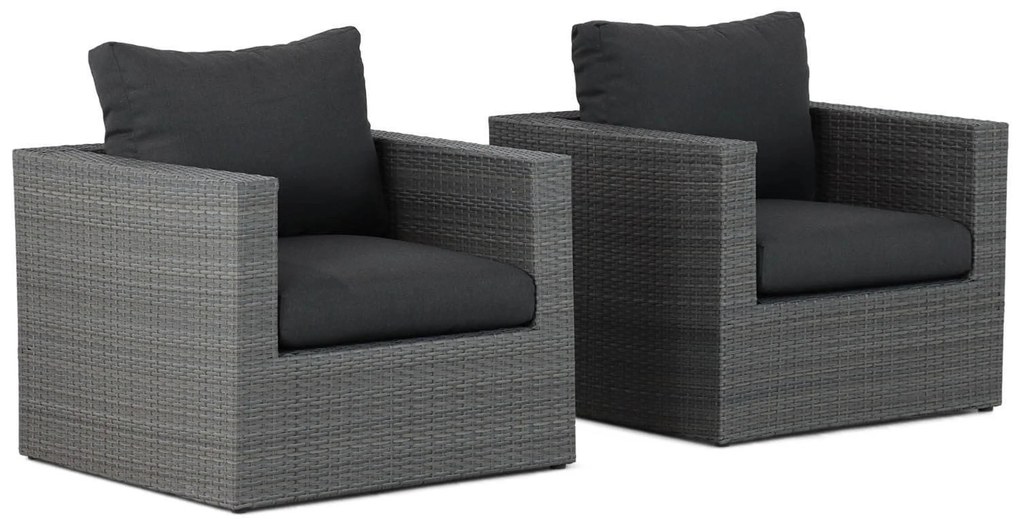 Bistroset 2 personen Wicker Grijs Garden Collections Houston