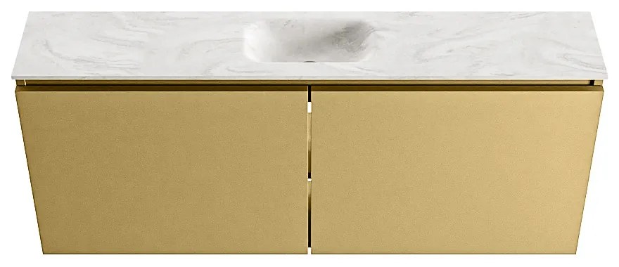 Mondiaz Ture DLux toiletmeubel 120cm oro met wastafel ostra midden met kraangat