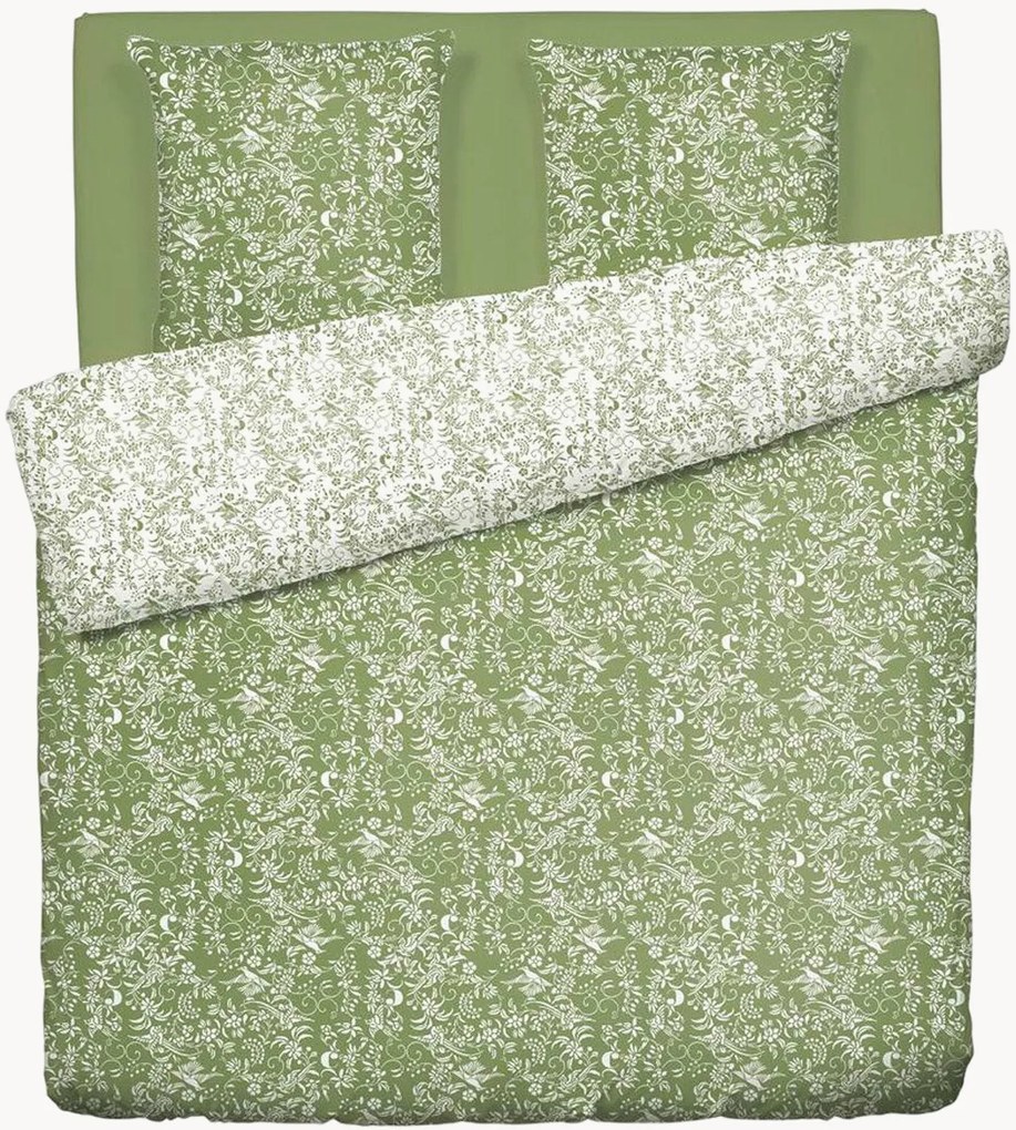 Katoenen satijnen dekbedovertrekset Olive