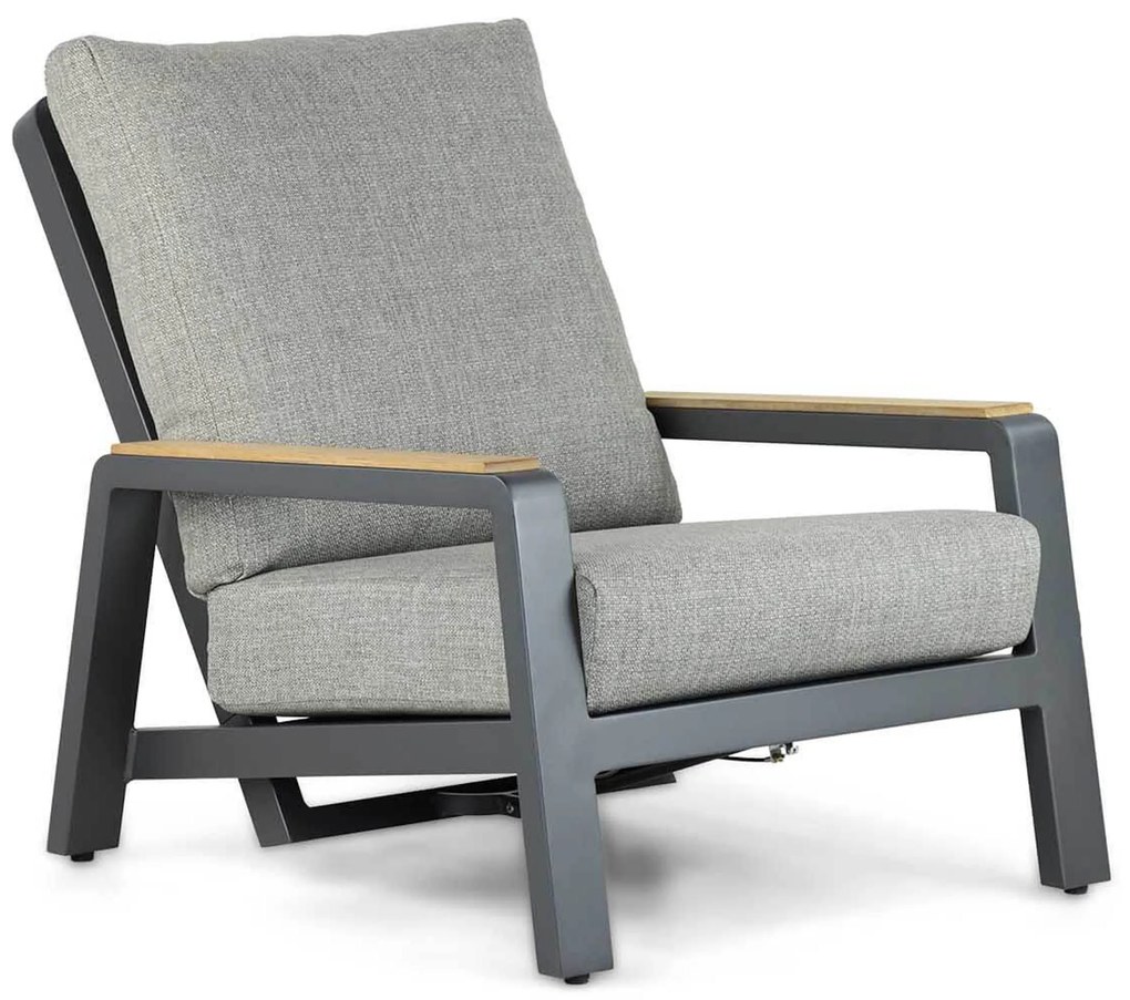 Stoel en Bank Loungeset 5 personen Aluminium/teak Grijs Osmen Manly