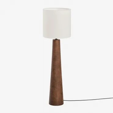 Mangohouten Vloerlamp Malva ↑70 Cm & Wit Ø30 Cm - ↑30 Cm Arlina - Sklum