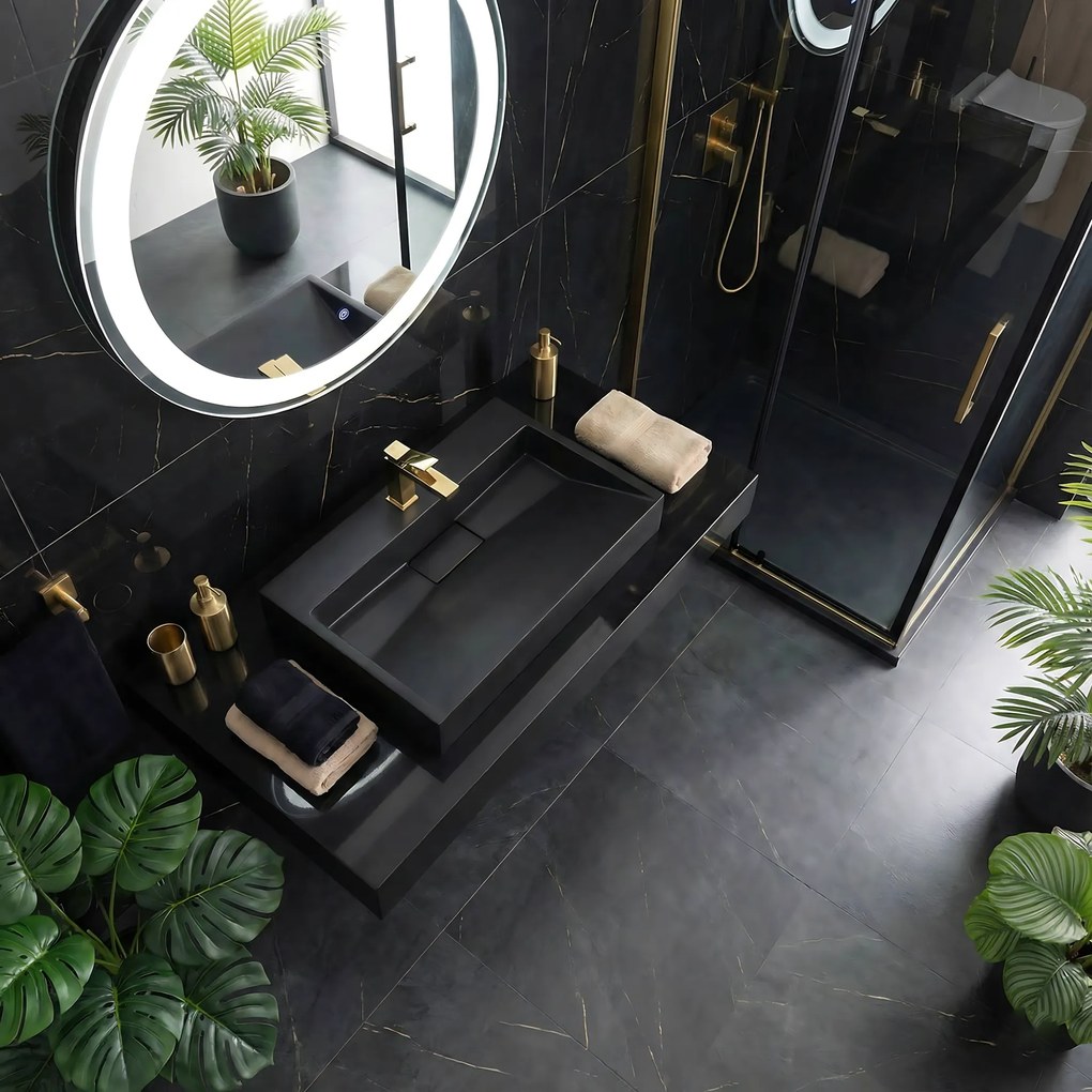 CONGLOMERAAT WASTAFEL GOYA Black MAT 70 CM