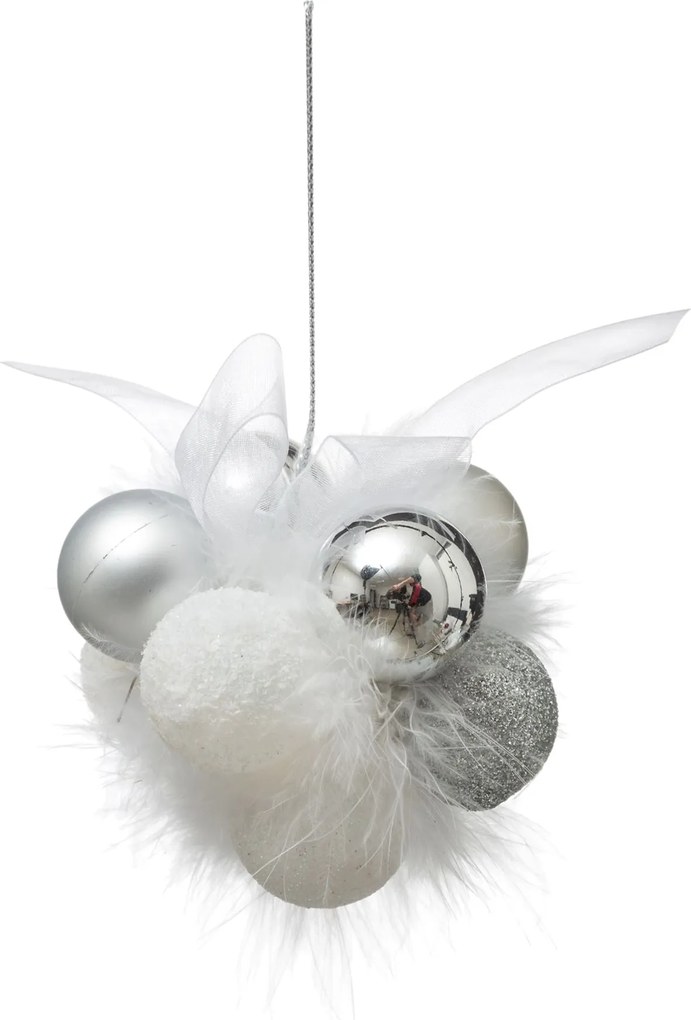 Fééric Lights and Christmas Kerstbloem Hangers - Set van 11 - Wit - 30 mm