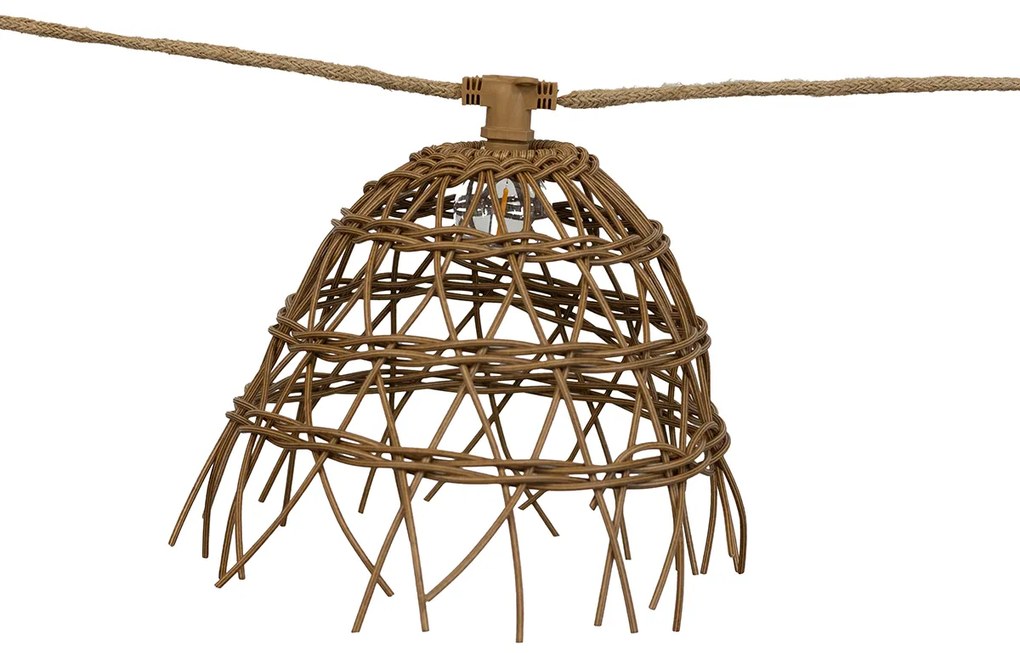 Buitenlamp Lichtsnoer bruin 8m 10-lichts IP44 - Alma IP44 Buitenverlichting rond
