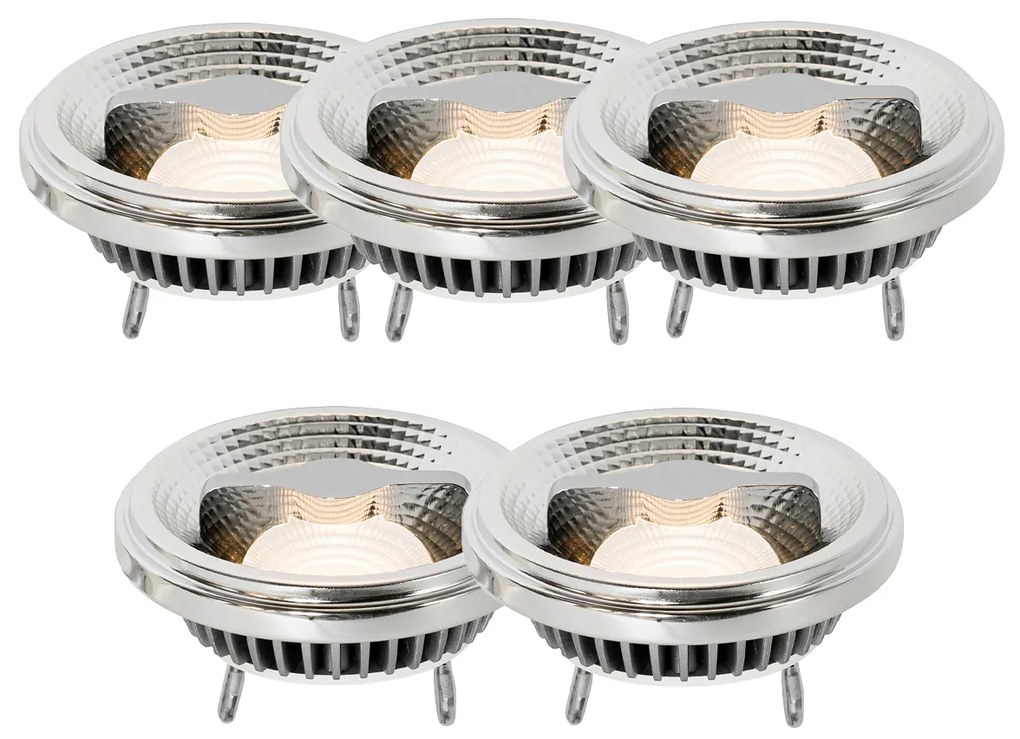 Set van 5 G53 dimbare LED lamp AR111 12W 600 lm 2700K