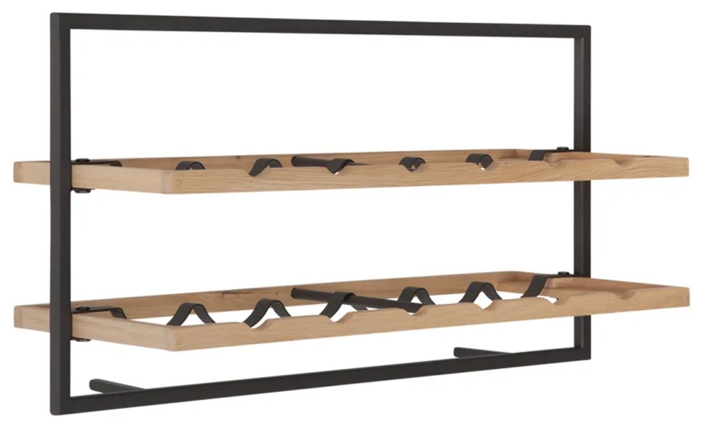 DTP Home Winemate Oak Type A Wand Wijnrek Van Eikenhout - 65x25x35cm.