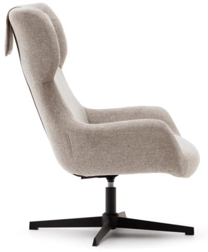 Kave Home Zalina Draaibare Fauteuil Beige Chenille