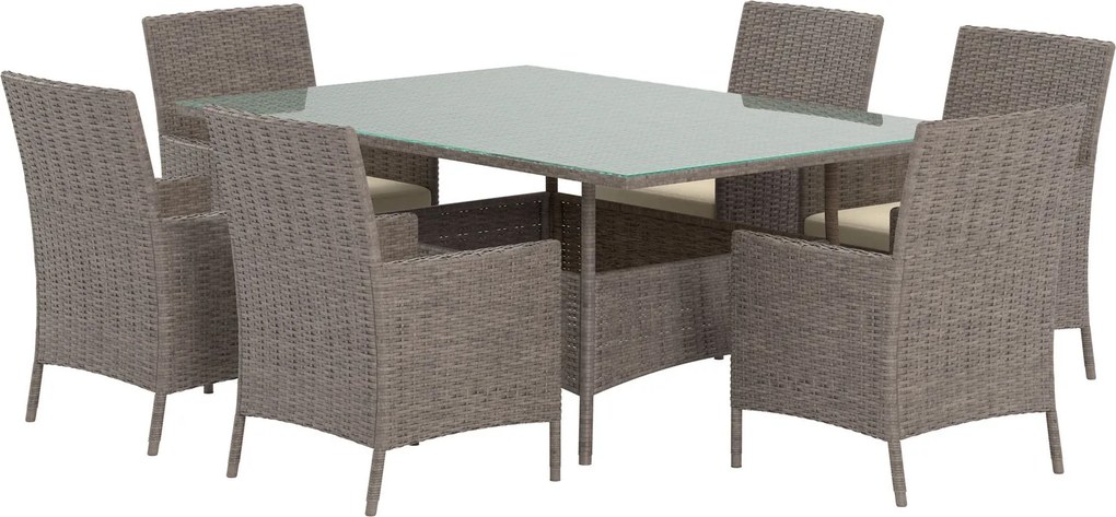 The Outsider tuinset-rens-5-delig-4-personen-bruin-wicker-glas-the-outsider