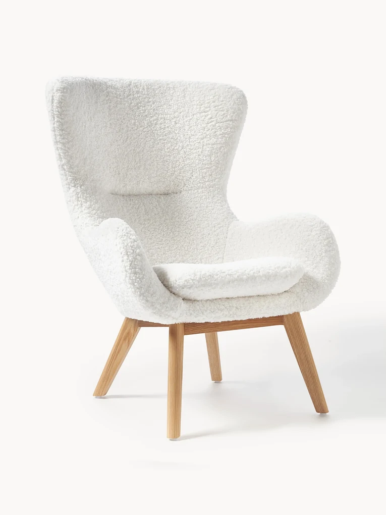 Teddy fauteuil Wing met houten poten