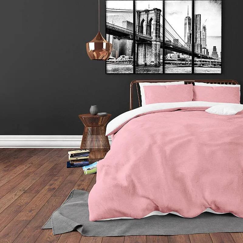 DreamHouse Bedding Twin Face - Percale - Roze/Wit Lits-jumeaux (240 x 220 cm + 2 kussenslopen) Dekbedovertrek
