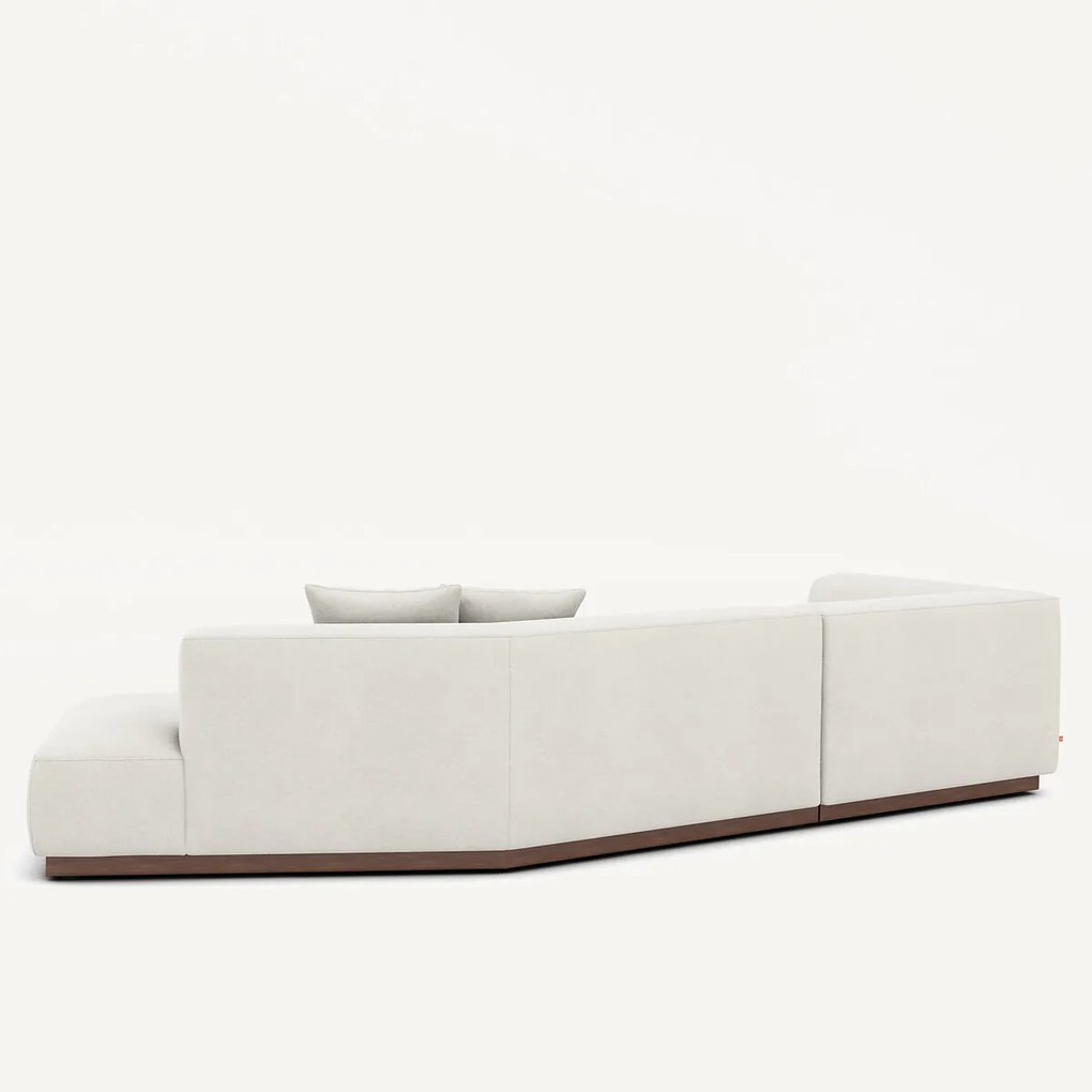 Open hoekbank links in linnen fluweel, JACOPO