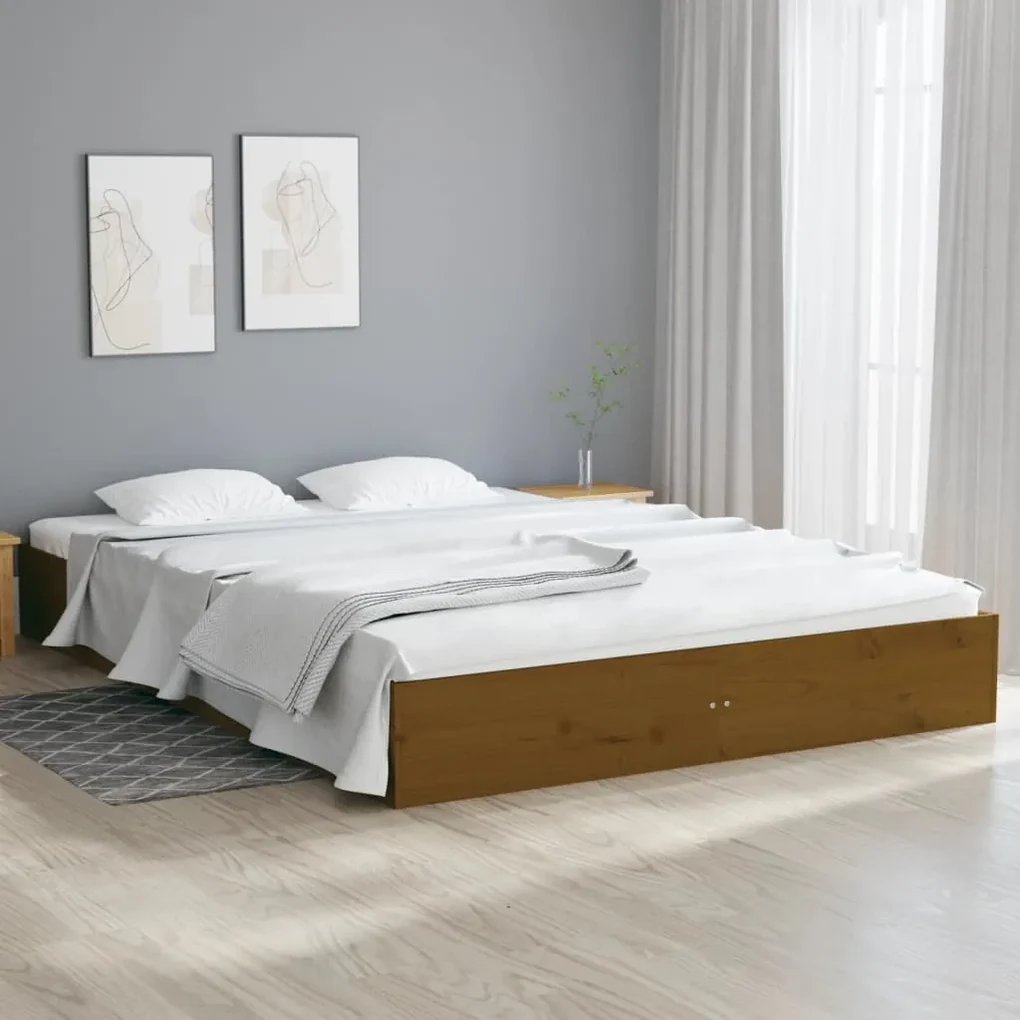 vidaXL Bedframe massief hout honingbruin 120x200 cm