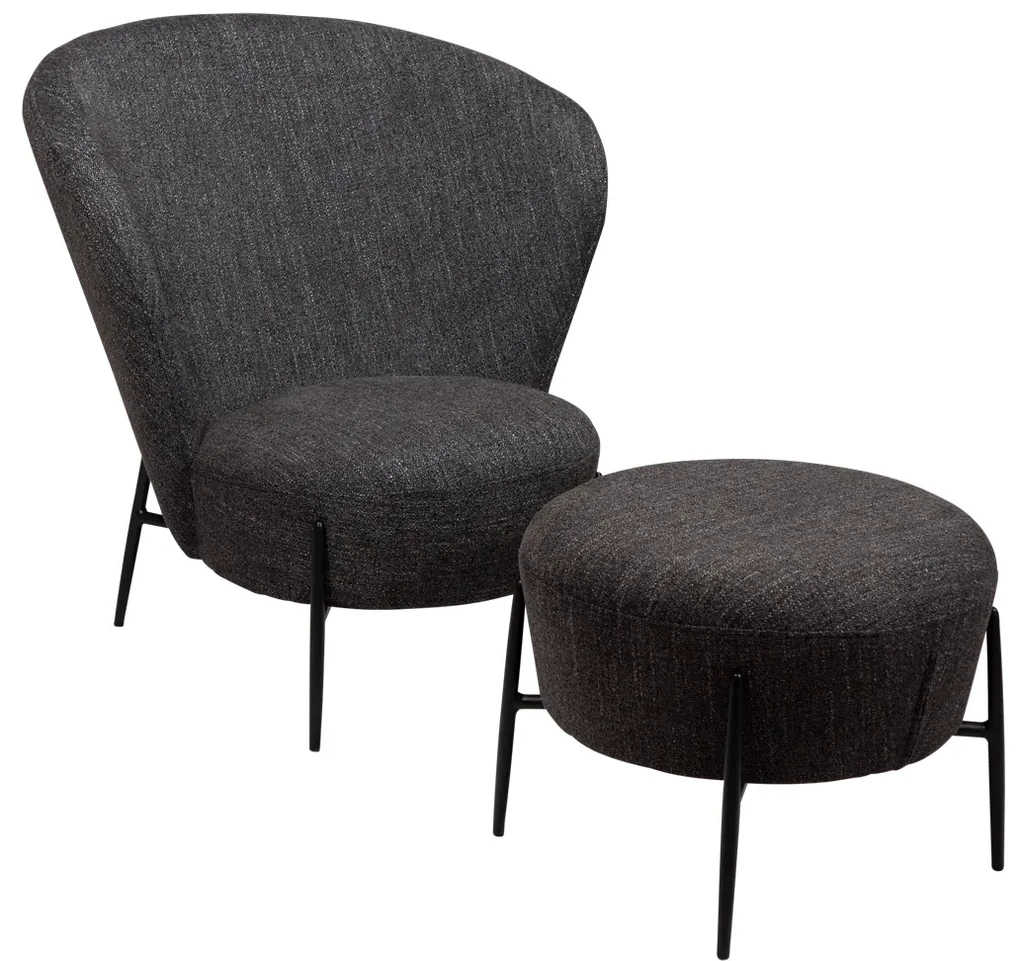 Dan-Form Orbit Loungestoel Met Hoge Rugleuning Boulce Raven Zwart