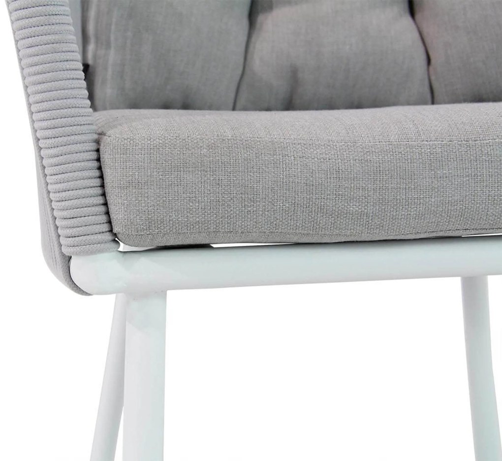 Tuinset 6 personen 220 cm Aluminium/rope Wit Santika Furniture Santika