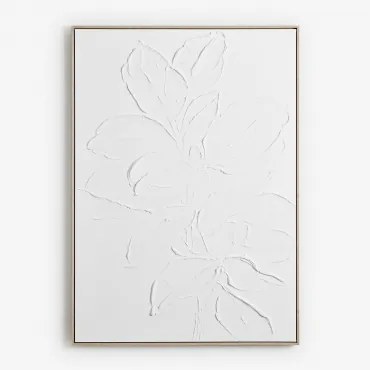 Decoratief Schilderij 100x140 Cm Handgeschilderd Met Cenfix Reliëf Wit - Sklum