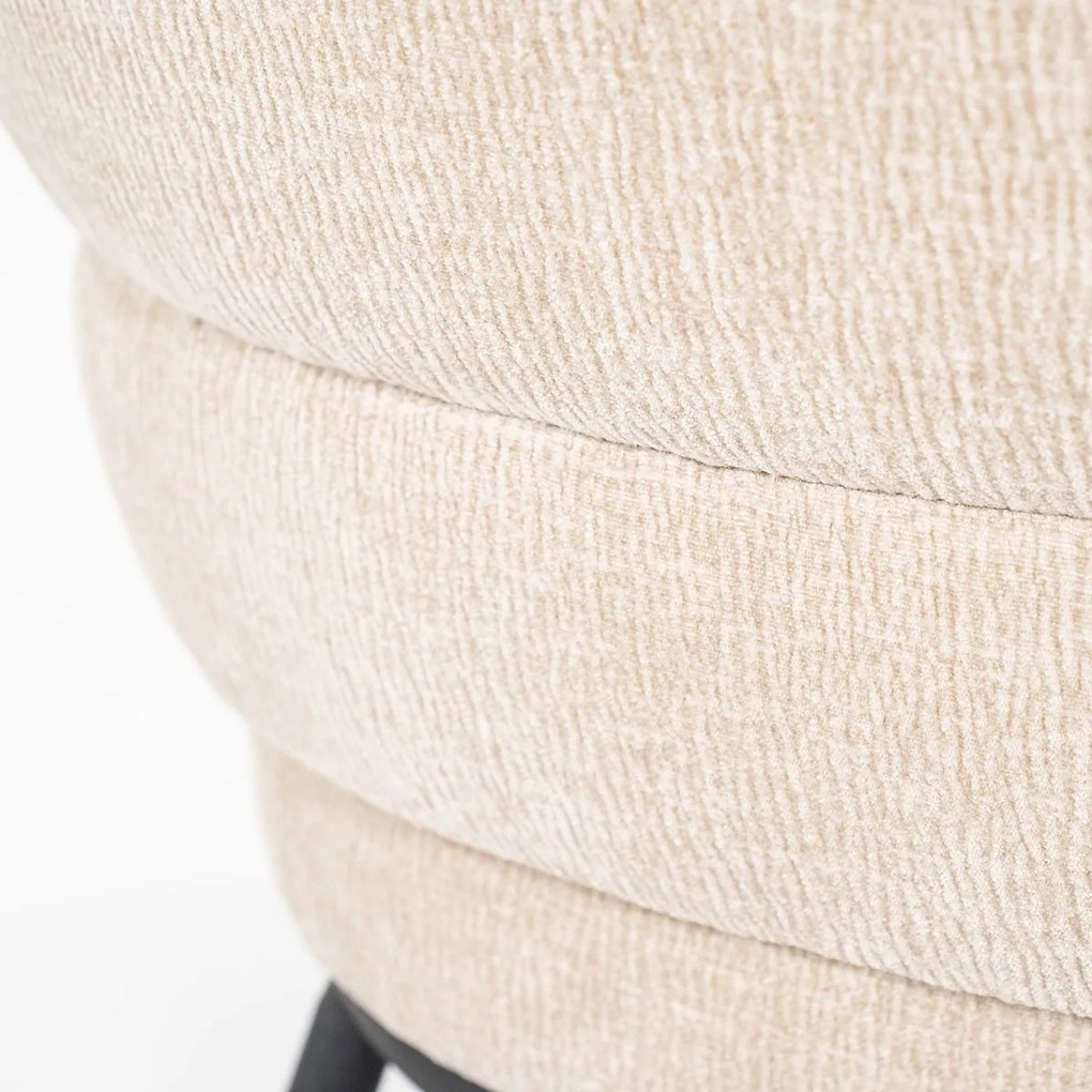 Zachte Fauteuil Taupe Met Ronde Rug