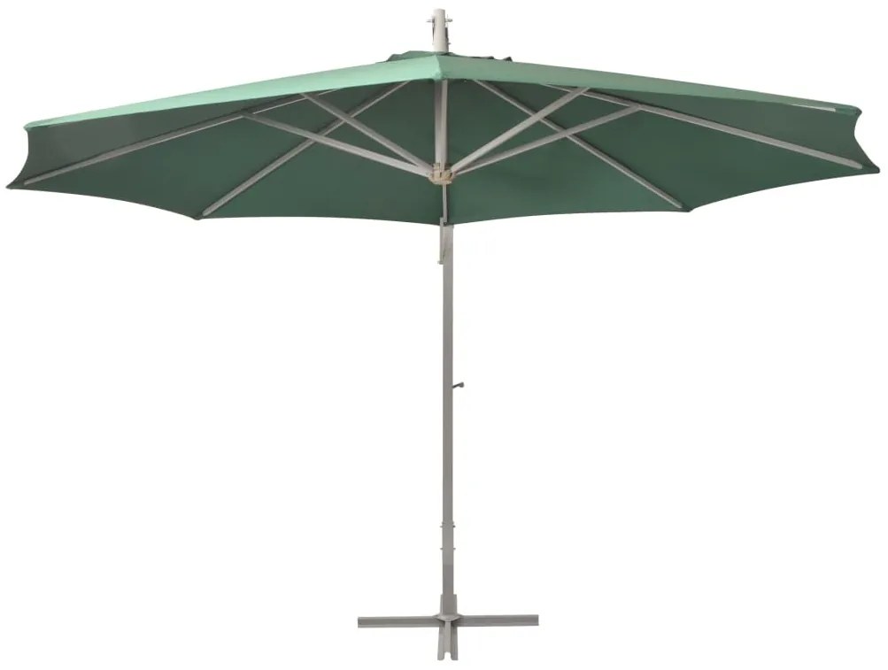 vidaXL Zweefparasol met aluminium paal 350 cm groen