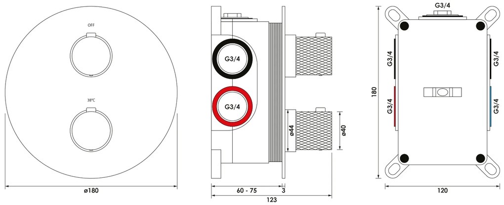 Brauer Chrome Carving thermostatische inbouw regendouche met staafhanddouche, rechte muurarm, glijstang en hoofddouche 30cm set 86 chroom