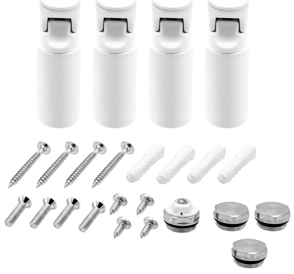Sanigoods handdoekradiator ophangbeugels wit - set van 4