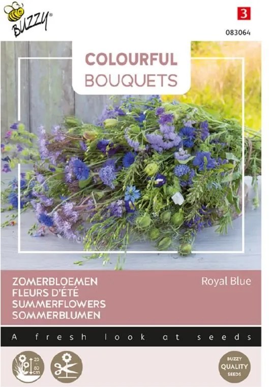 Buzzy seeds Colourful Bouquets - Royal Blue - Blauwe bloemenmengsel