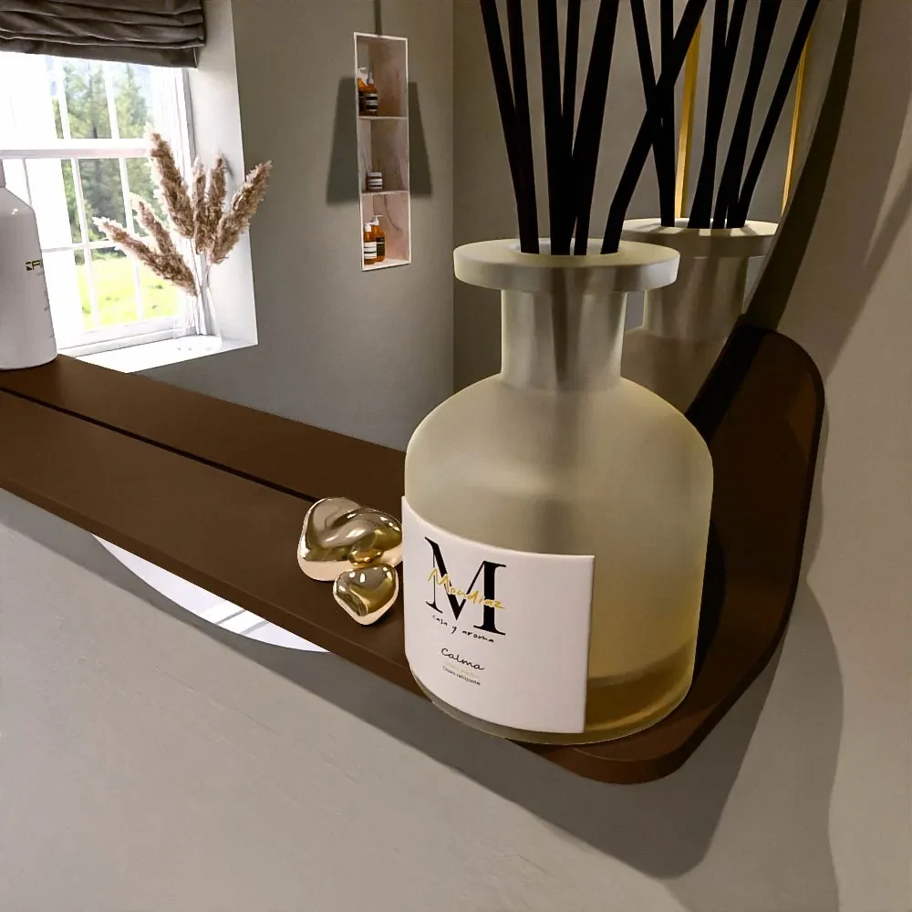 Mondiaz Spot spiegel rond Ø70cm met planchet rust
