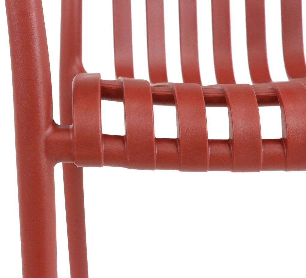 Tuinset 6 personen 210 cm Kunststof Rood Domani Furniture Vento/Weston