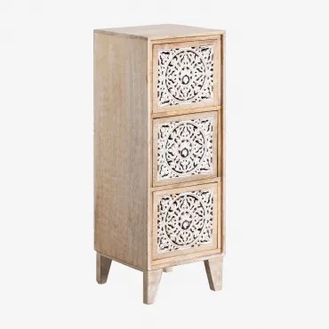 Mango Houten Ladekast 25x25 Cm Mekel Natuurlijk Hout - Sklum