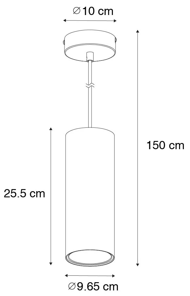 Smart hanglamp donkerbrons incl. Wifi GU10 50mm - Tubo Modern GU10 rond Binnenverlichting Lamp