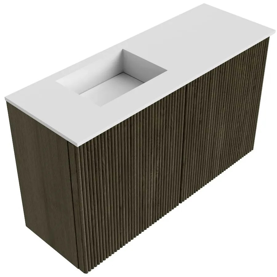 Mondiaz Joya 70cm toiletmeubel shadow met wastafel faye links 1 kraangat talc