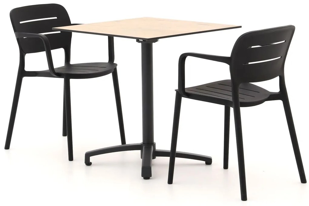 Diningset Forza  | 2 personen kunststof | Tuinset stapelbaar | 3-delig | Kees Smit Tuinmeubelen