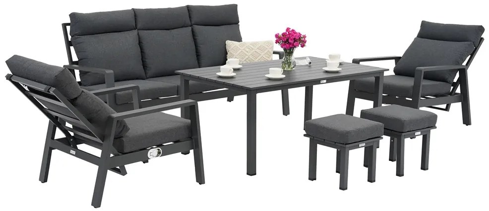 Tuinmeubelset Murcia Garden Point antraciet aluminium