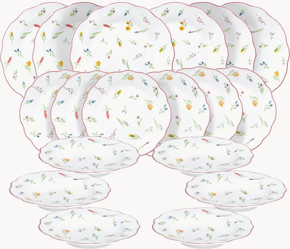 Serviesset Cappettata Millefiori, 6 personen, 18-delig