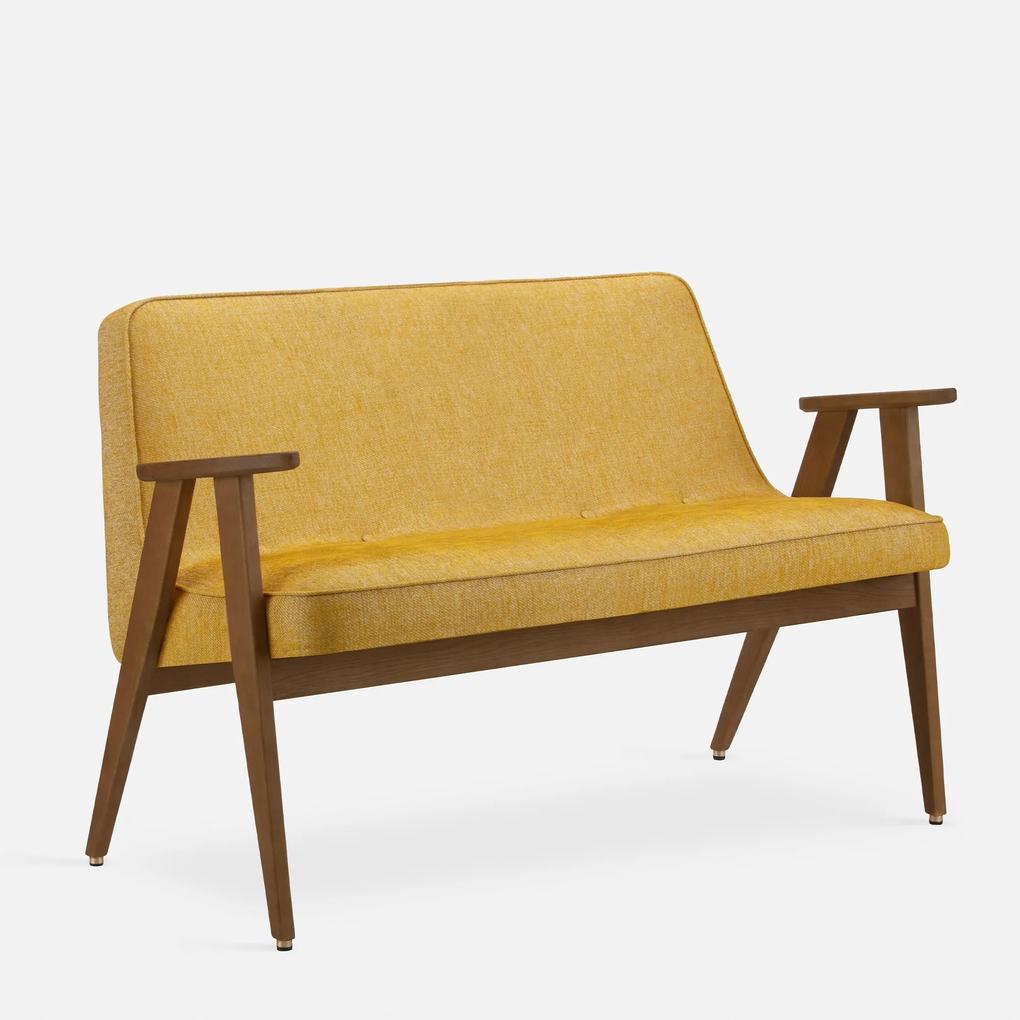366 Concept | Sofa Elin breedte 118 cm x diepte 66 cm x hoogte 75 cm mosterdgeel, dark oak zitbanken stof banken meubels | NADUVI outlet