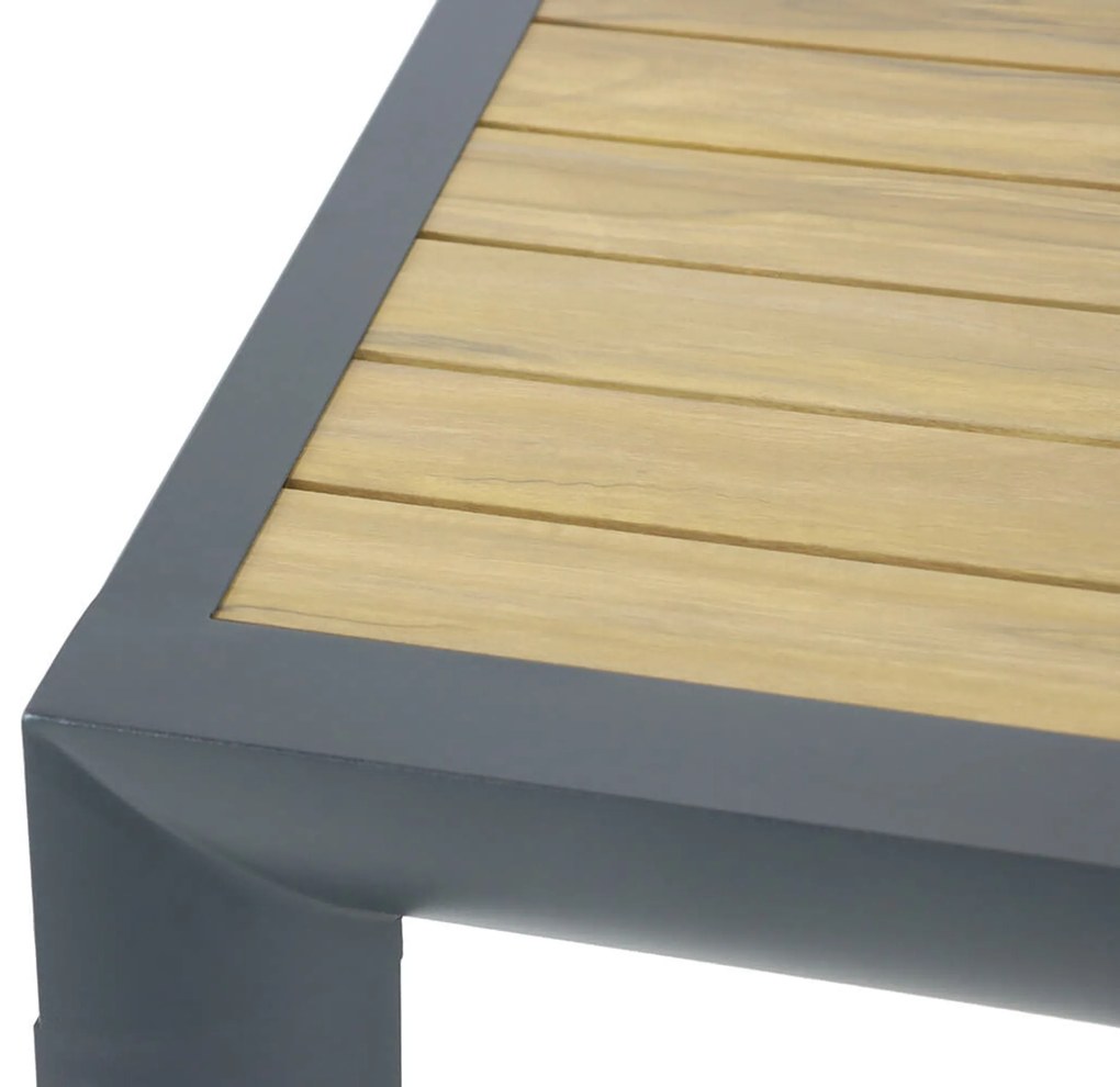 Tuinset 4 personen 100 cm Aluminium/teak Grijs Osmen Midura/Borello