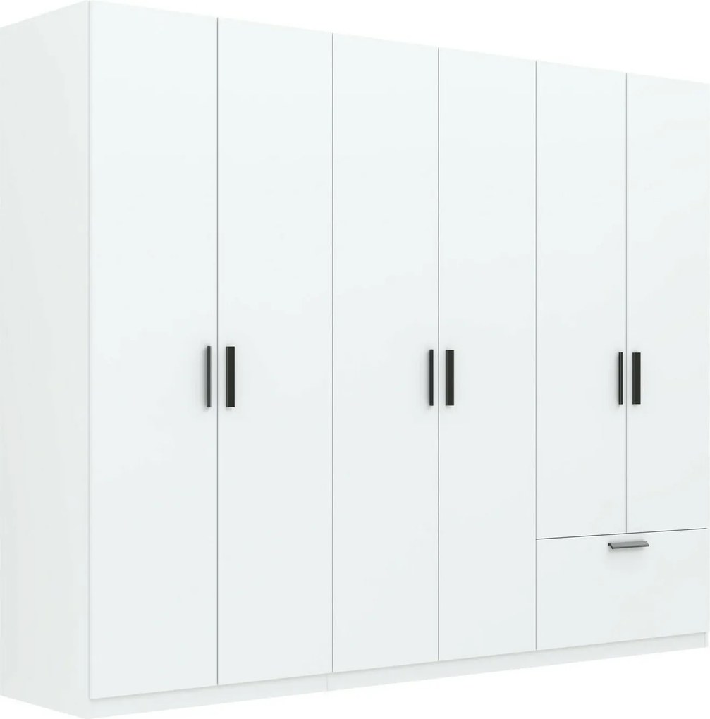 Kledingkast Bristol 205, Wit, 210x270x54cm, 4 kg, Kledingkast deuren: Met scharnieren, Aantal planken: 4, Aantal planken: 4