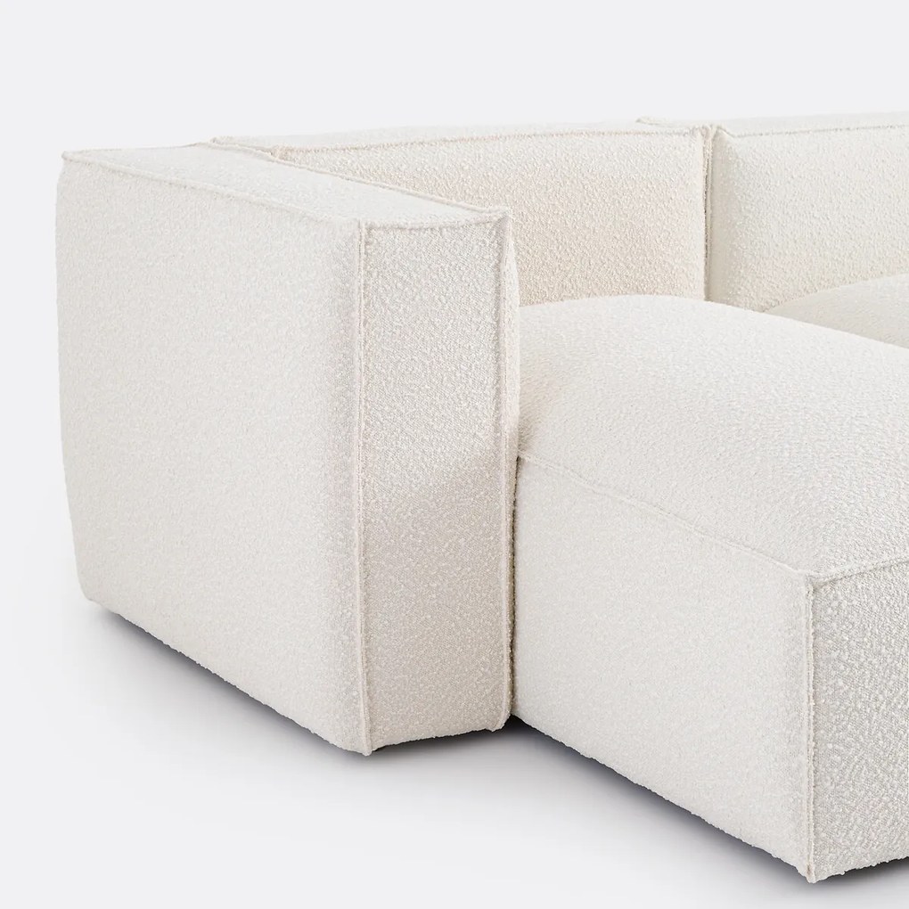 Modulaire hoekbank links, in bouclé stof, SEVEN