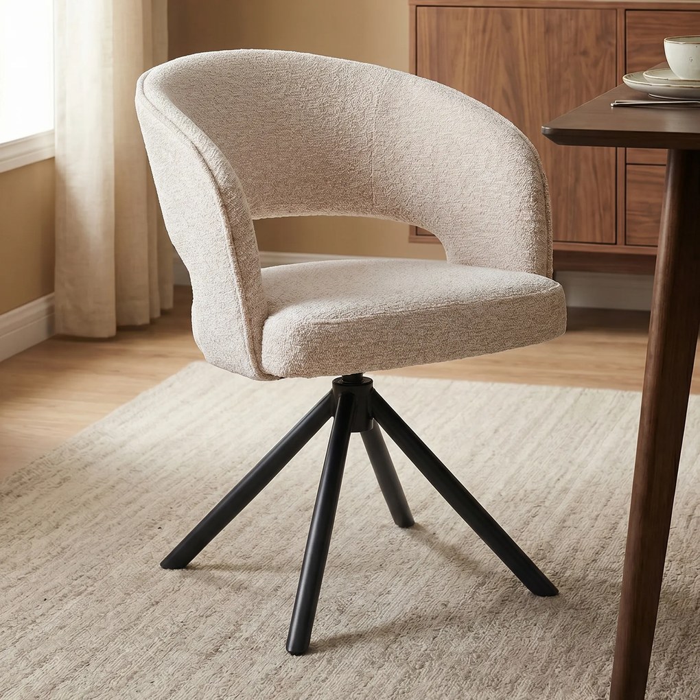 Eetkamerstoel Met Open Rugdetail Beige