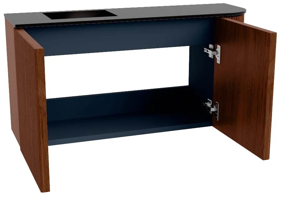 Mondiaz Joya 80cm toiletmeubel ronding rechts ruby met wastafel faye links zonder kraangat urban